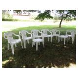 White PVC Outdoor Chairs 