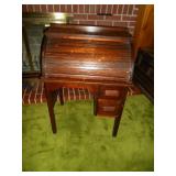 Smaller Hardwood Roll Top Desk
