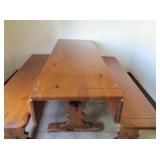 Knotty Pine Table & Benches