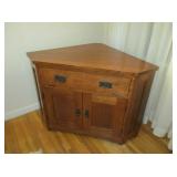 Mission Oak Corner Cabinet