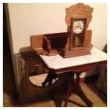 antique clock & shelf