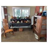 Pottery, Bentwood Twig & Slat Rocking Chair