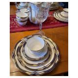 Spode China service for 10 & Waterford Wine Goblets