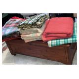 wool blankets and cedar chest