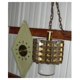 Mid-Century Modern clock and chandelier