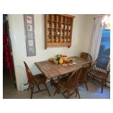 Hand crafted table & 6 chairs, 3 leaves