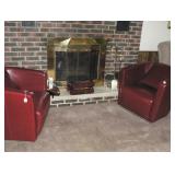 2 leather swivel chairs