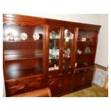 (Hooker Furniture Co.) 3 Piece Mahogany (lighted) Wall Unit  7