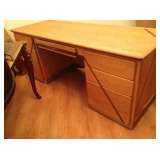 Oak and Mahogany Inlay wood custom made desk - stunning must see in person