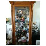 PORCELAIN DOLLS AND CABINET