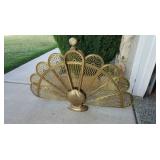 PEACOCK FIREPLACE SCREEN