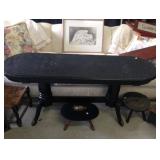 Leather Top Library Table