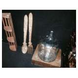 Large Glass Bottle & Misc.