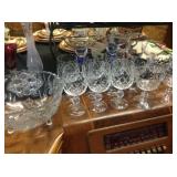 Crystal Footed Bowl & Stemware