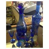 Blue Glass Decanters