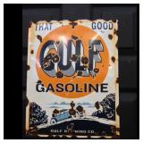 Porcelain Gulf Gasoline Sign
