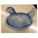 Blue Glass Hen