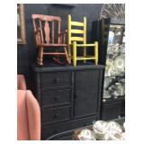Wicker Armoire 2 Child Chairs