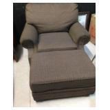 Upholstered Arm Chair and Ottoman