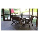 Redwood patio set
