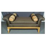 FINE WOOD AND UPHOLSTERED WINDOW BENCH