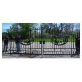 VERY FINE CAST IRON DOORS WITH CAST ALUMINUM SIDES/GATES - 2 DOORS, 10 SIDES