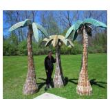 GROUP OF THREE VINTAGE METAL PALM TREES