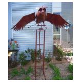 FANTASTIC HEAVY HAND CARVED WOOD & COW HIDE RUSTIC QUEEN SIZE BED