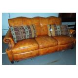 VERY FINE DESIGNER"HANCOCK & MOORE" RANCHERO SOFA WITH DISTRESSED LEATHER