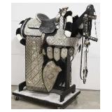 1940S-50S DON BENTLEY STERLING SILVER & 10KT GOLD SADDLE SET - 50+ LBS STERLING & 5+ OUNCES GOLD