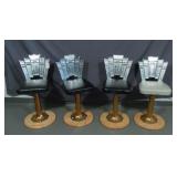 GROUP OF FOUR ORIGINAL ART DECO SODA FOUNTAIN STOOLS