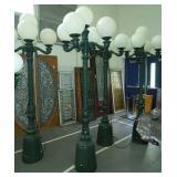 SET OF FOUR HEAVY CAST ALUMINUM OUTDOOR LAMP POSTS