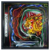 SYLVESTER STALLONE (1946-    ) AMERICAN ORIGINAL ACRYLIC "EYE OF THE TIGER"