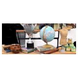 Vintage Store paper holder, globe, new trophy 