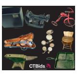 Pebble Creek Downsizing Online Estate Auction - Antique Sewing Machines, Clocks, Home Goods, Dolls +