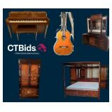 Augusta Pines Online Estate Auction - vintage M. Sakurai Acoustic guitar, a piano, Bernhardt home fu