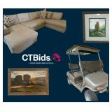 Woodlake Home Online Estate Auction - a Western golf cart, a dressage saddle, antiques, art, antlers