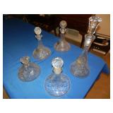 CUT GLASS DECANTERS
