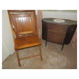 FOLDING CHAIR, SEWING CHEST