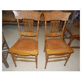 Leather Bottom Antique Chairs