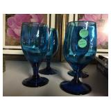 Hand Clown Cobalt Stemware