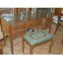 Vintage Dressing Table w/mirror & bench