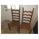 4 OAK LADDER BACK CHAIRS