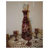 UNUSUAL PITCHER & GLASSES