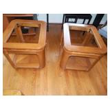 2 END TABLE W/GLASS TOPS