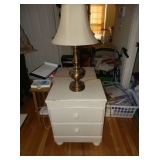 2 PAINTED NIGHT STANDS & LAMPS
