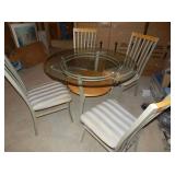 GLASS TOP TABLE & 4 CHAIRS
