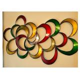 Abstract Multi-Colored Metal Wall Art Sculpture.