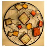Abstract Multi-Colored Metal Wall Art Sculpture.