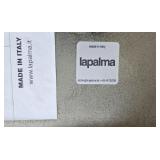 Set Of 3 LAPALMA (Italy) Lem Adjustable Bar Stools, Brushed Steel & Black Leather.